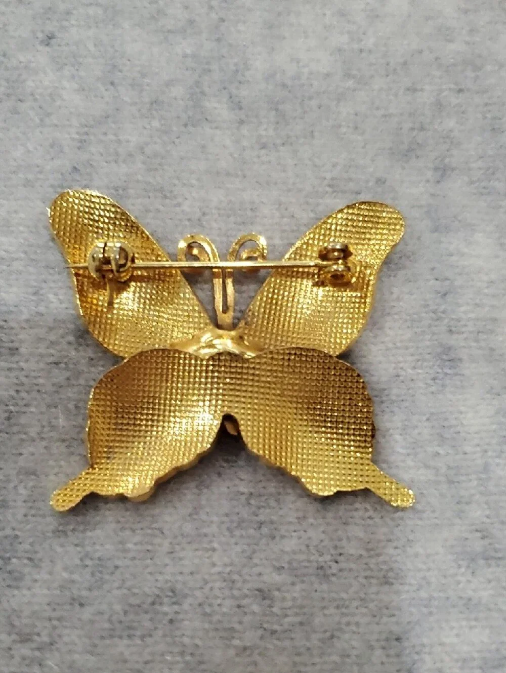 Vintage Bundle Enamel Cloisonne  Butterfly  Brooch, Scarf Clip, Rose Pin